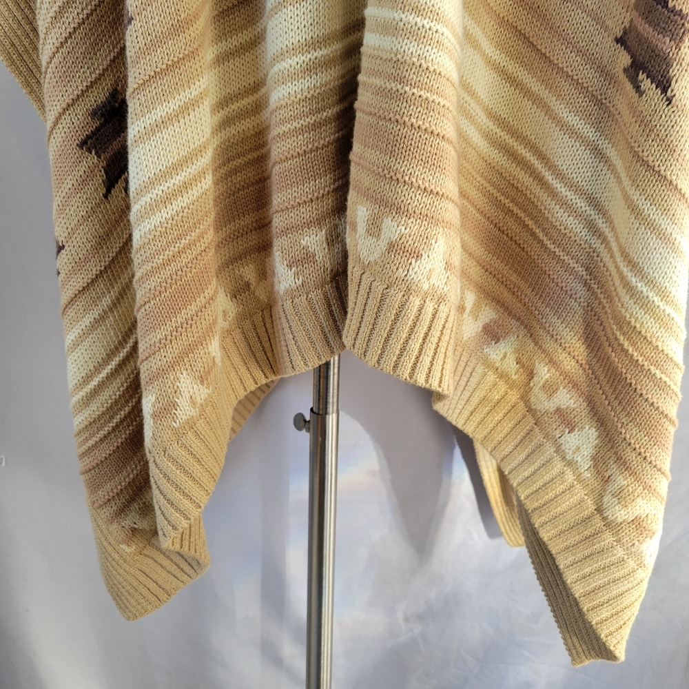 LRL Ralph Lauren Jeans Co. Aztec Southwest Cotton Linen Sweater Poncho S M - Picture 12 of 16